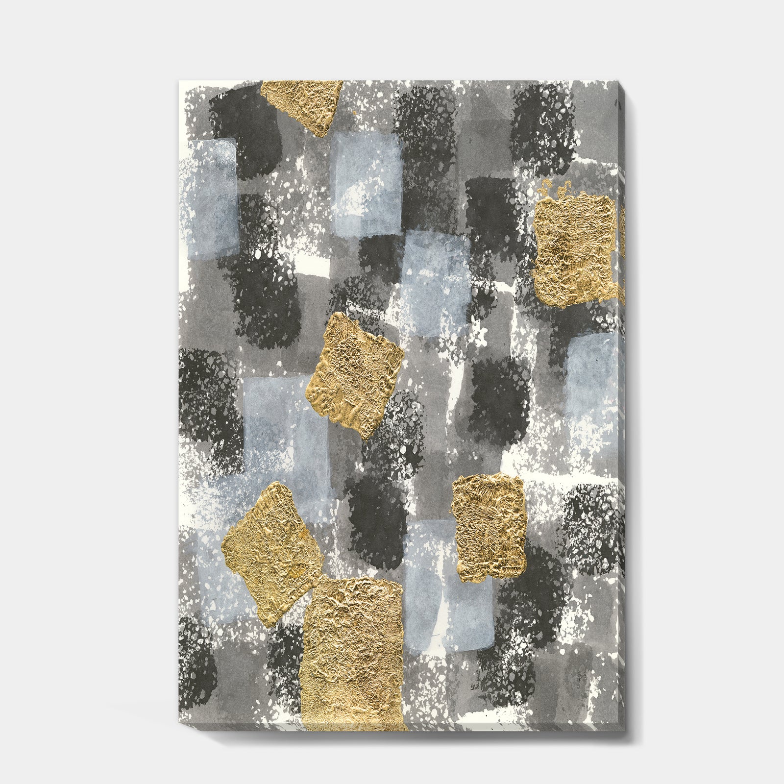 Gold Glamour Squares II - Modern & Transitional Gallery-wrapped Canvas