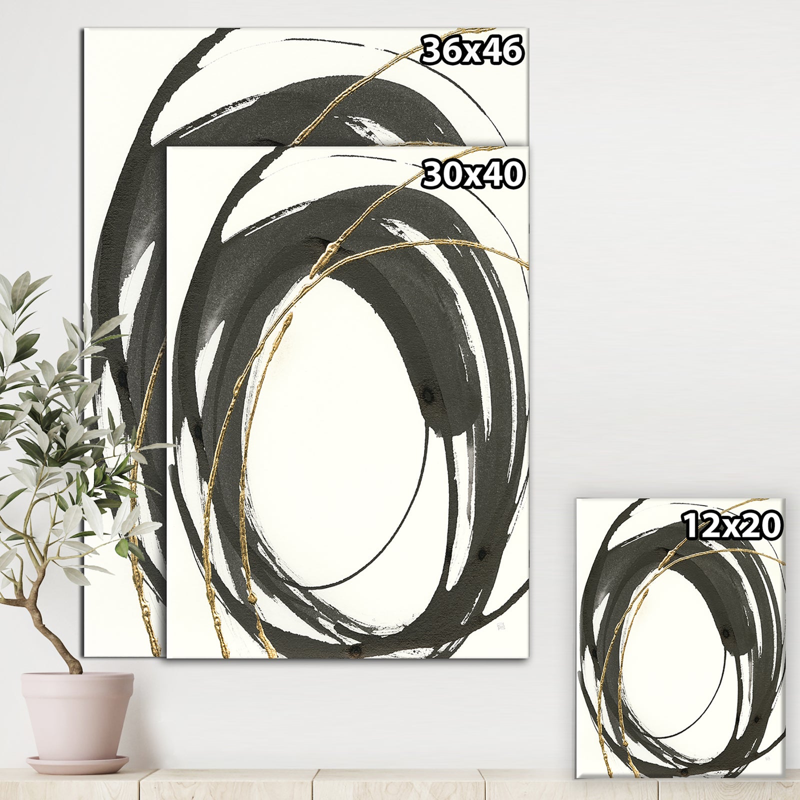 Gold Glamour Circle I - Posh & Luxe Canvas Art