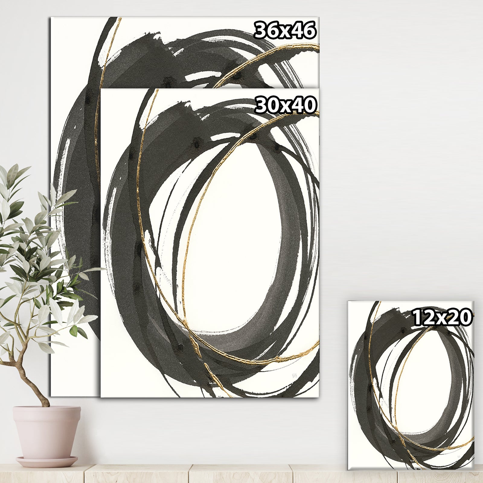 Gold Glamour Circle IV - Posh & Luxe Canvas Artwork
