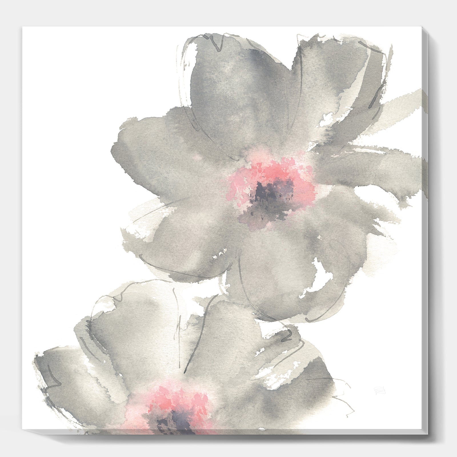 Shabby Gray Blush Cosmo I - Shabby Chic Canvas Art