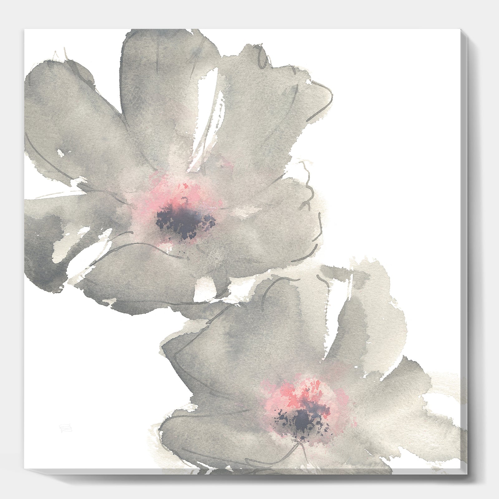 Shabby Gray Blush Cosmo II - Shabby Chic Premium Canvas Wall Art