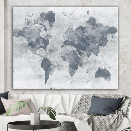 Golden Grey World Neutral - Traditional Canvas Art