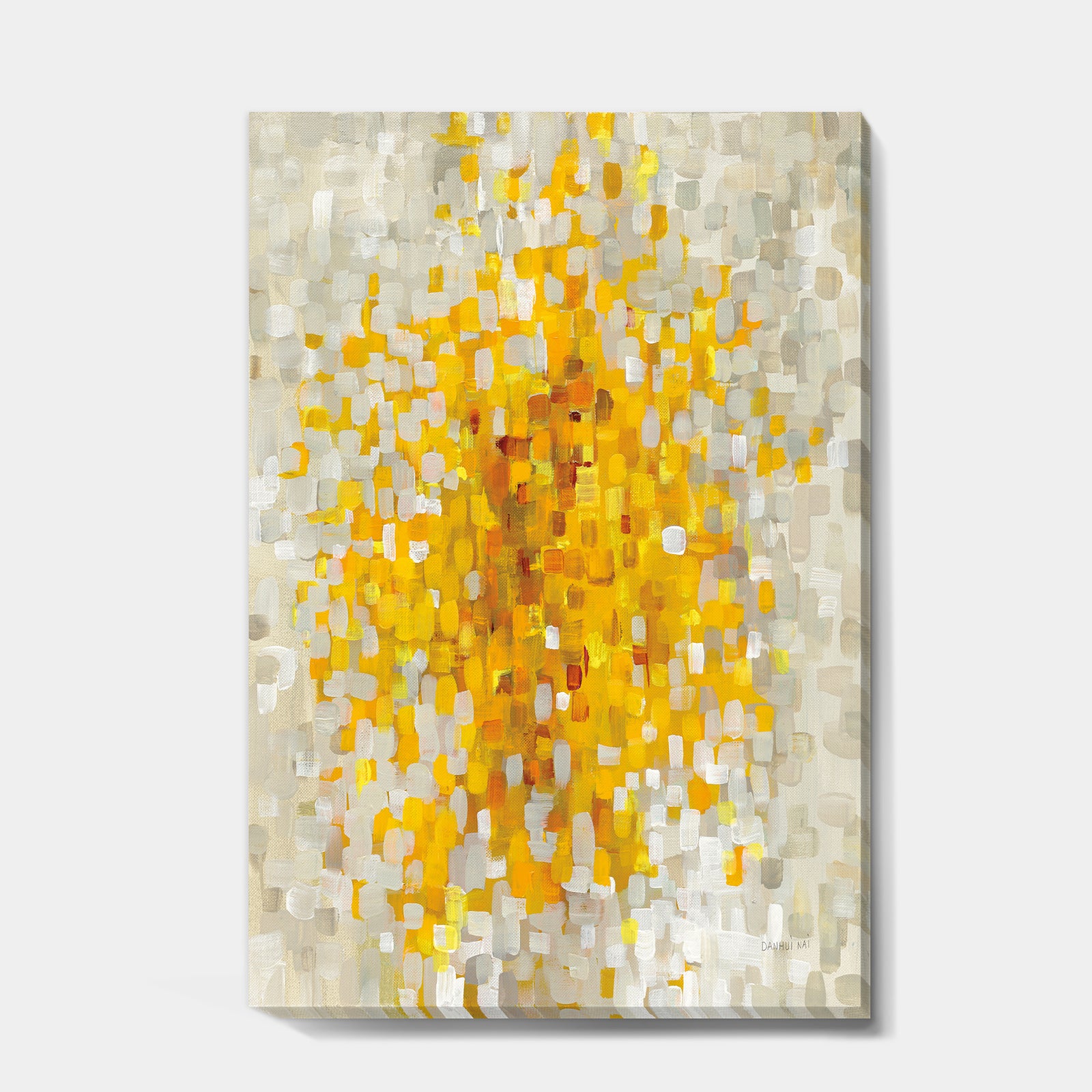 Glam Yellow Explosion Blocks - Modern & Transitional Gallery-wrapped Canvas