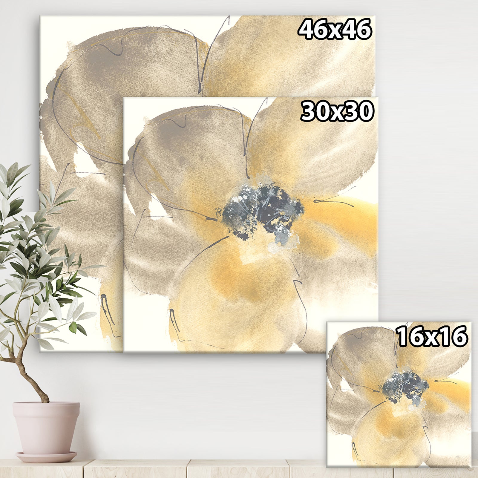 Galm Flower Tones II - Traditional Canvas Art