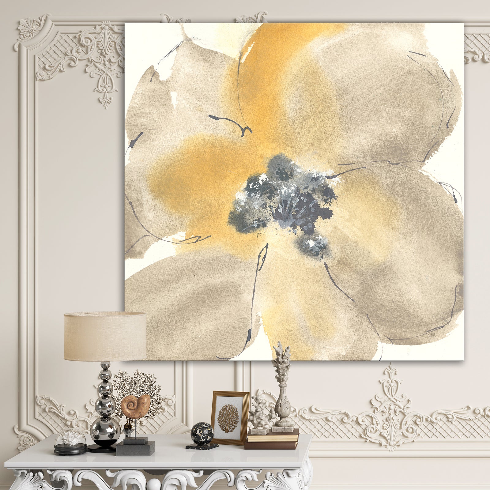 Galm Flower Tones I - Traditional Premium Canvas Wall Art