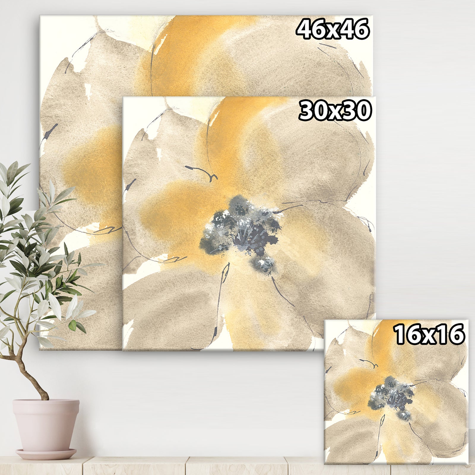 Galm Flower Tones I - Traditional Premium Canvas Wall Art