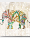 Boho Paisley Elephant II vII - Bohemian & Eclectic Canvas Art