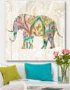 Boho Paisley Elephant II vII - Bohemian & Eclectic Canvas Art