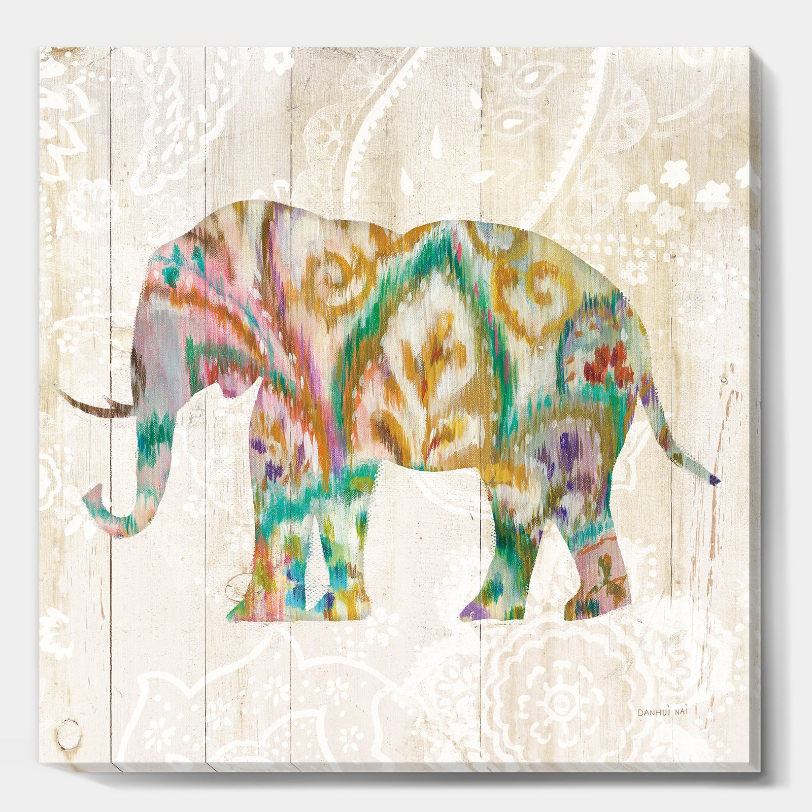 Boho Paisley Elephant II vII - Bohemian & Eclectic Canvas Art
