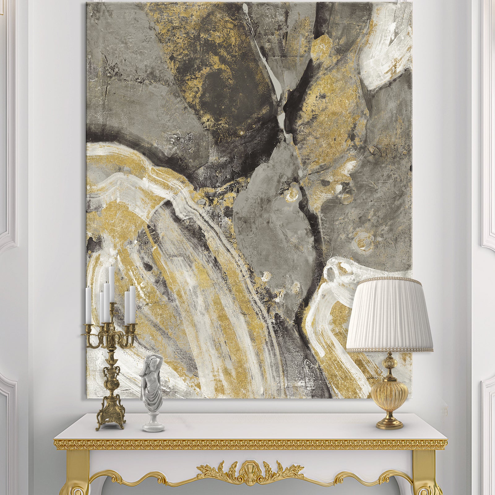 Glam Phoenix Neutral - Modern Glam Premium Canvas Wall Art