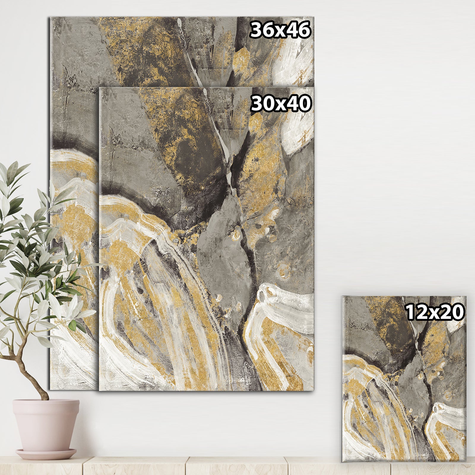Glam Phoenix Neutral - Modern Glam Premium Canvas Wall Art