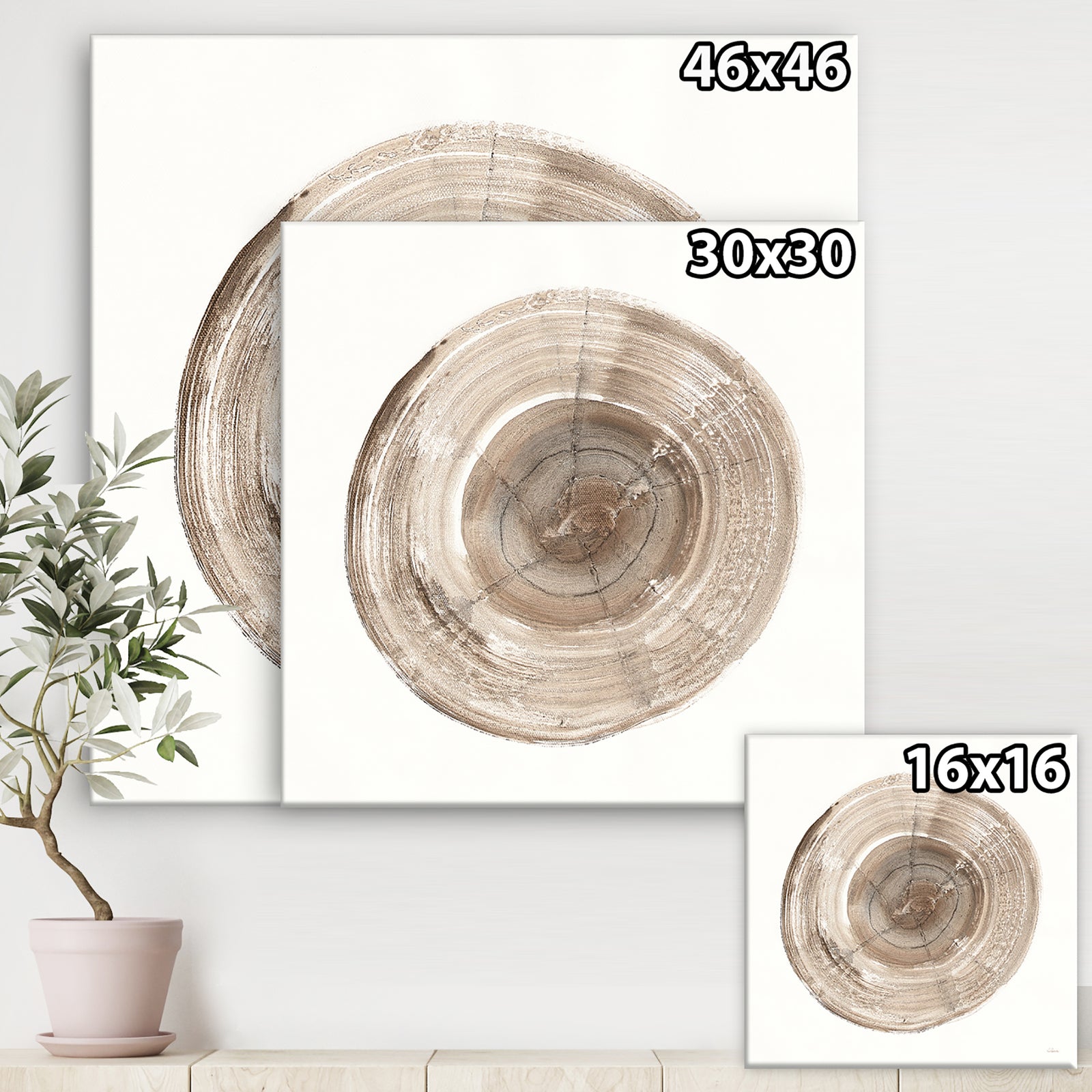 Circle natural elements II - Farmhouse Canvas Artwork