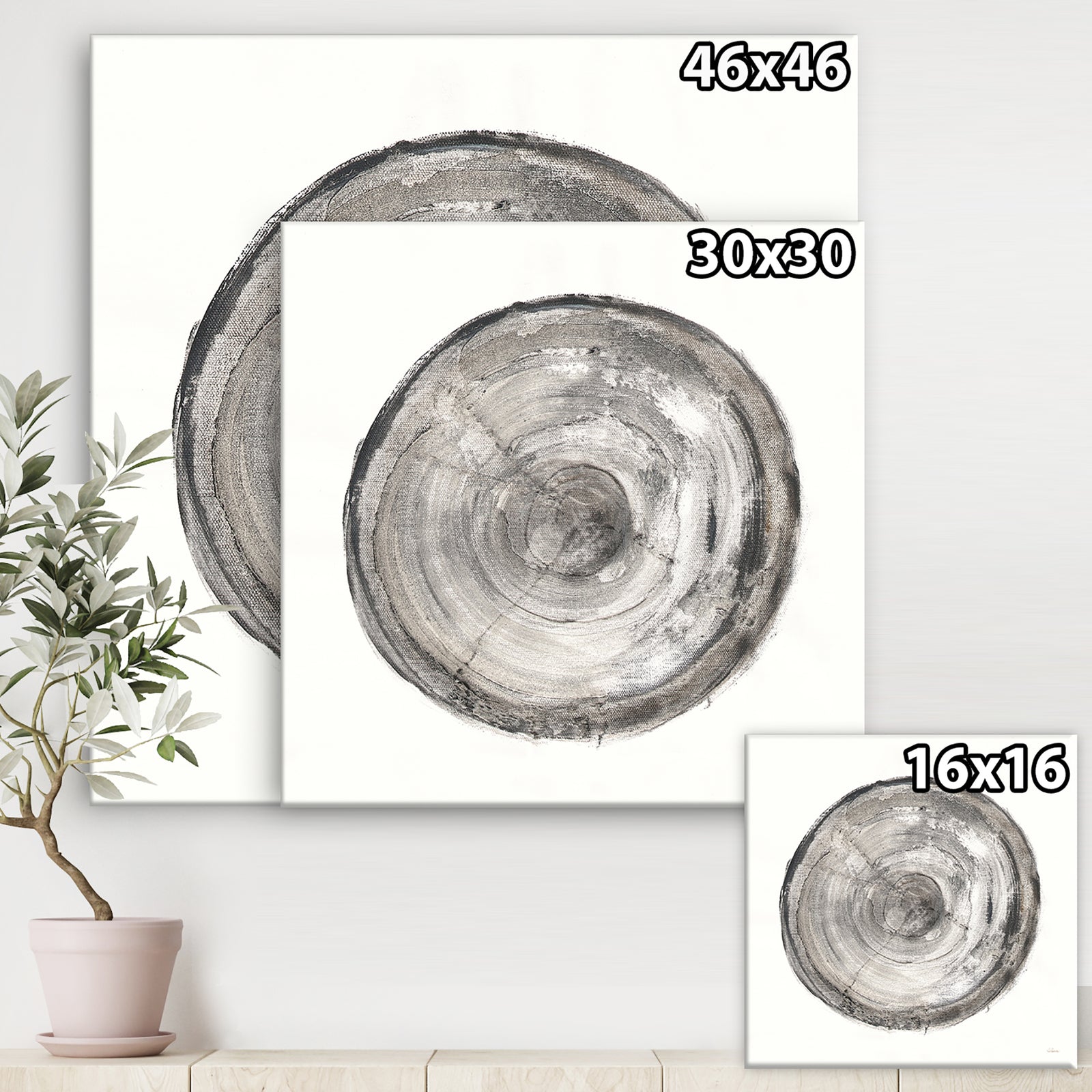 Circle natural elements III - Farmhouse Canvas Art
