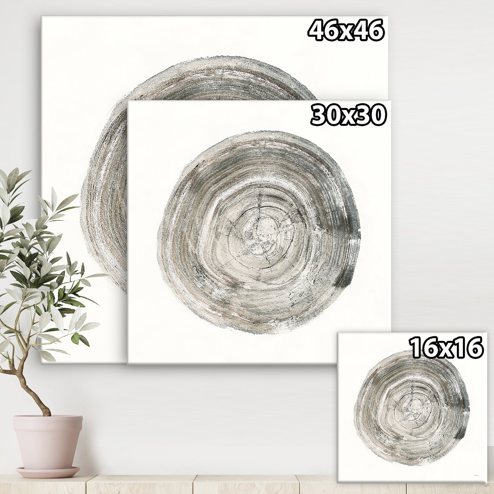 Circle natural elements IV - Farmhouse Premium Canvas Wall Art