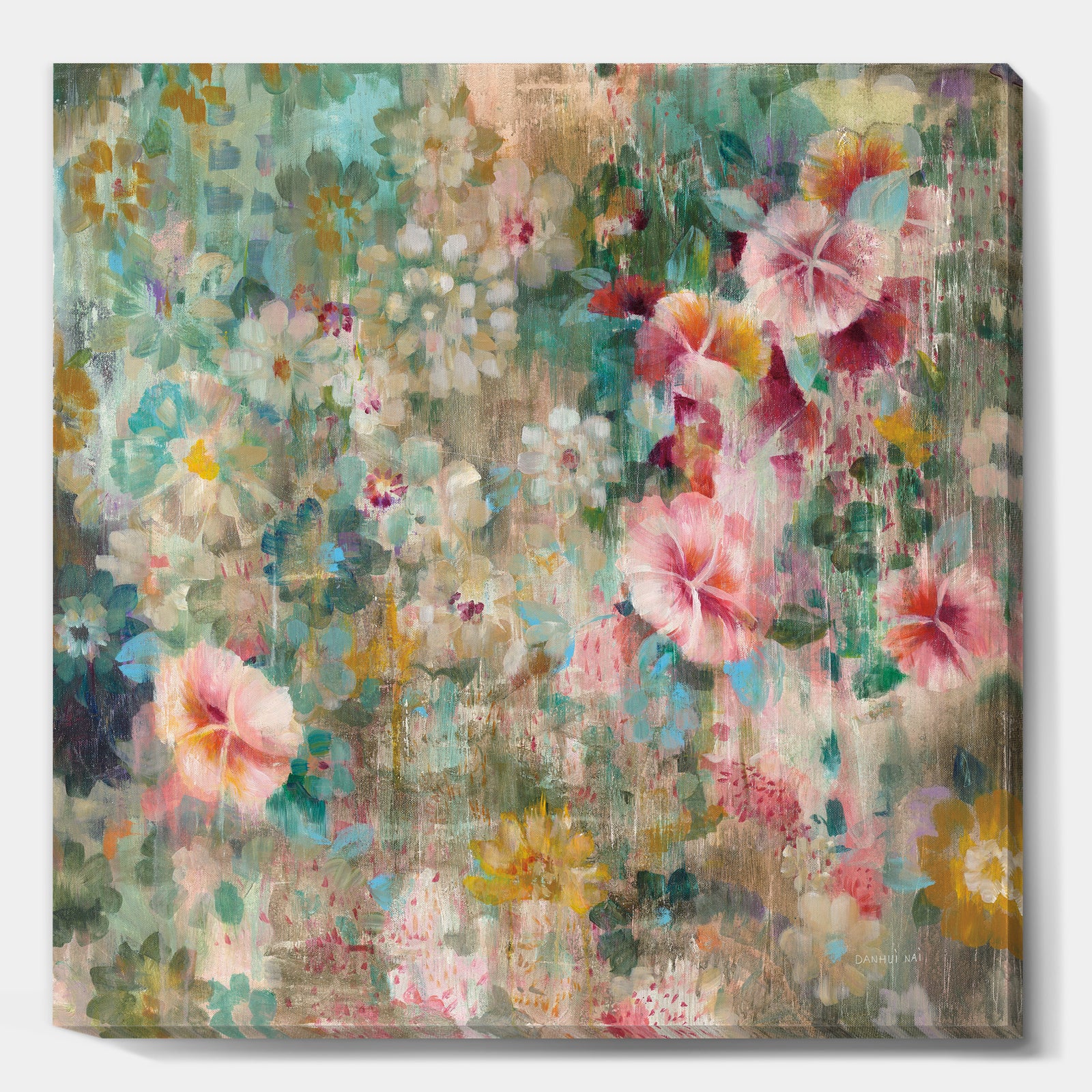 Flower Shower III - Farmhouse Gallery-wrapped Canvas