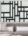 Black and White Labyrinth geometric - Mid-Century Modern Canvas Art