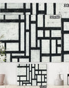 Black and White Labyrinth geometric - Mid-Century Modern Canvas Art