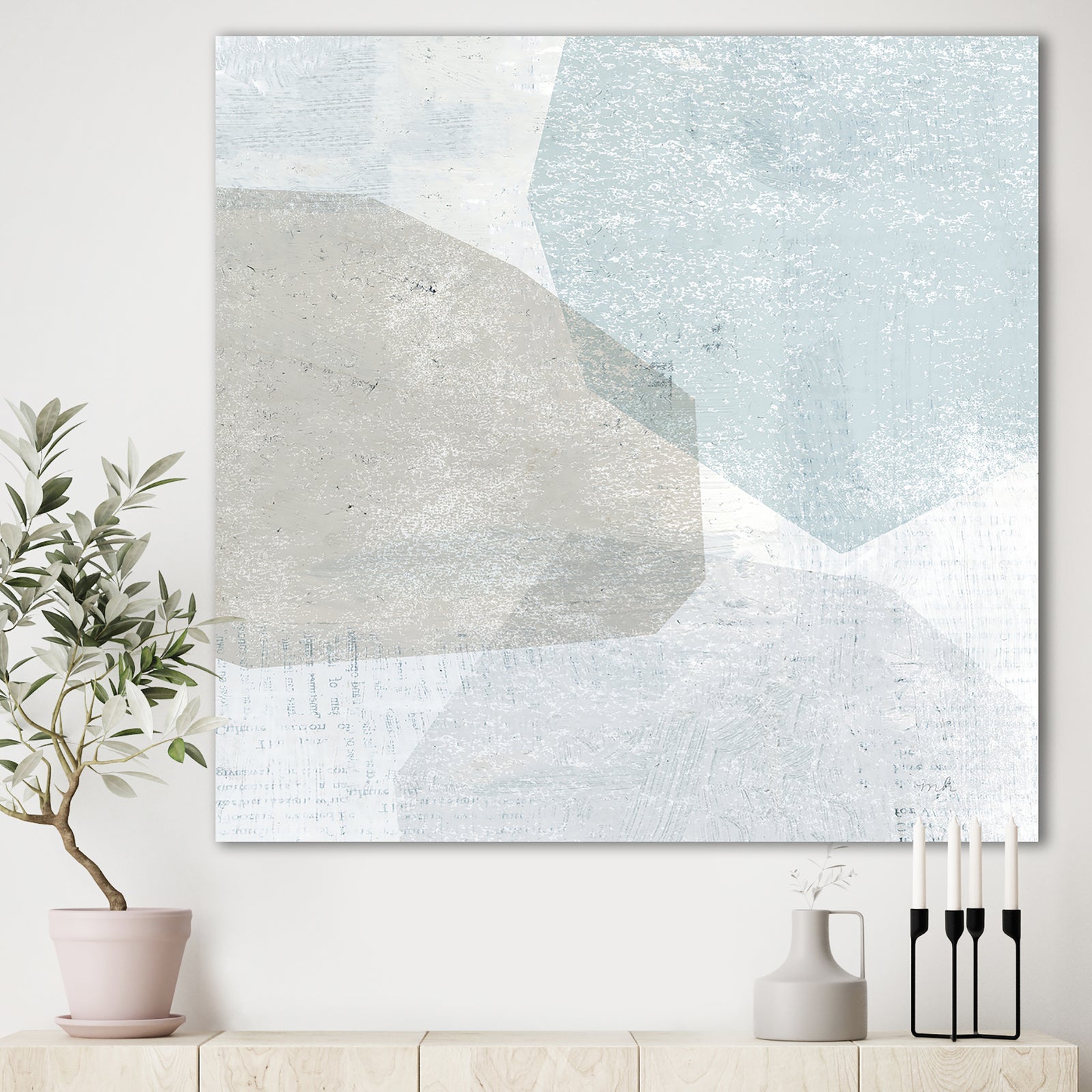 Grey and White Collage I - Modern & Contemporary Premium Canvas Wall Art