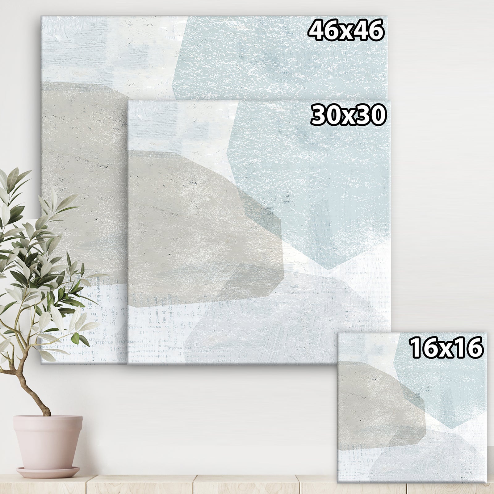 Grey and White Collage I - Modern & Contemporary Premium Canvas Wall Art