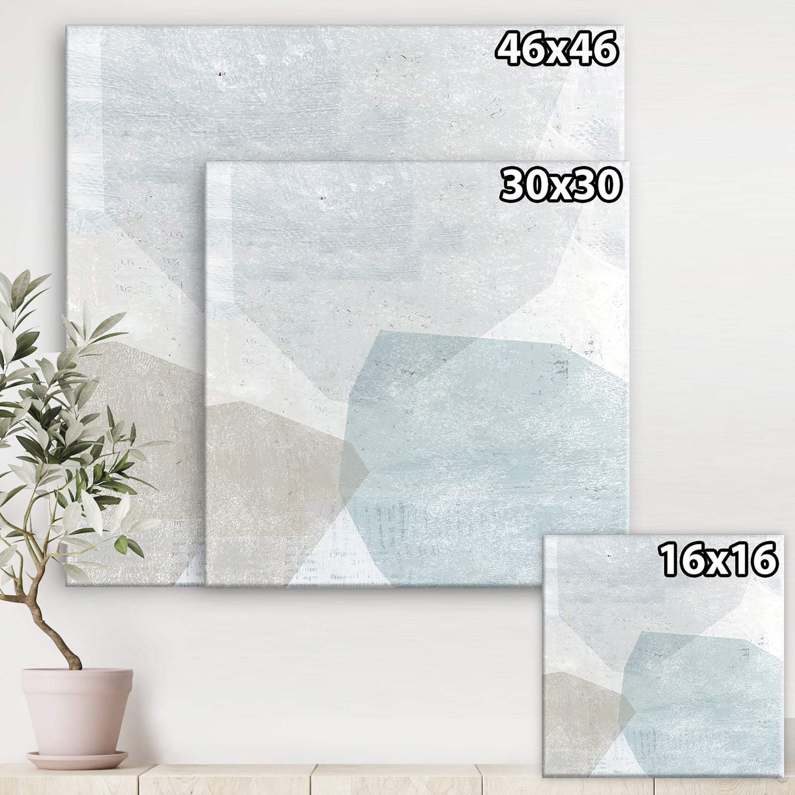 Grey and White Collage II - Modern & Contemporary Gallery-wrapped Canvas