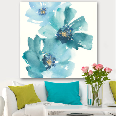 Blue Cosmos Indigo I - Farmhouse Canvas Artwork