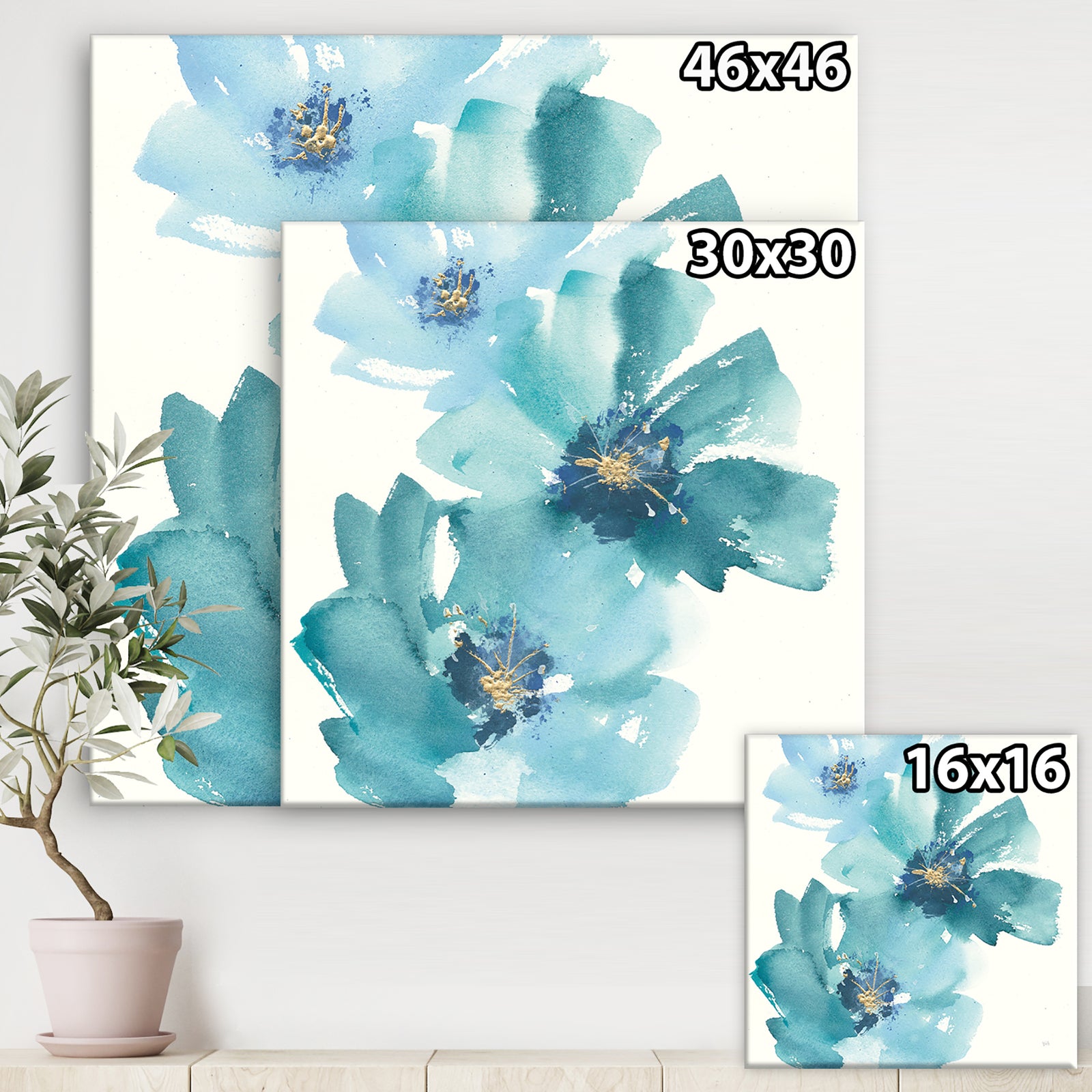 Blue Cosmos Indigo I - Farmhouse Canvas Artwork