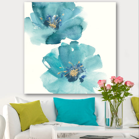 Blue Cosmos Indigo II - Farmhouse Canvas Art