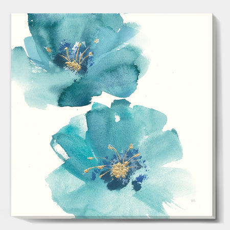 Blue Cosmos Indigo II - Farmhouse Canvas Art