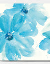 Blue Watercolor Flowers - Farmhouse Premium Canvas Wall Art