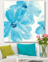 Blue Watercolor Flowers - Farmhouse Premium Canvas Wall Art