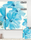 Blue Watercolor Flowers - Farmhouse Premium Canvas Wall Art