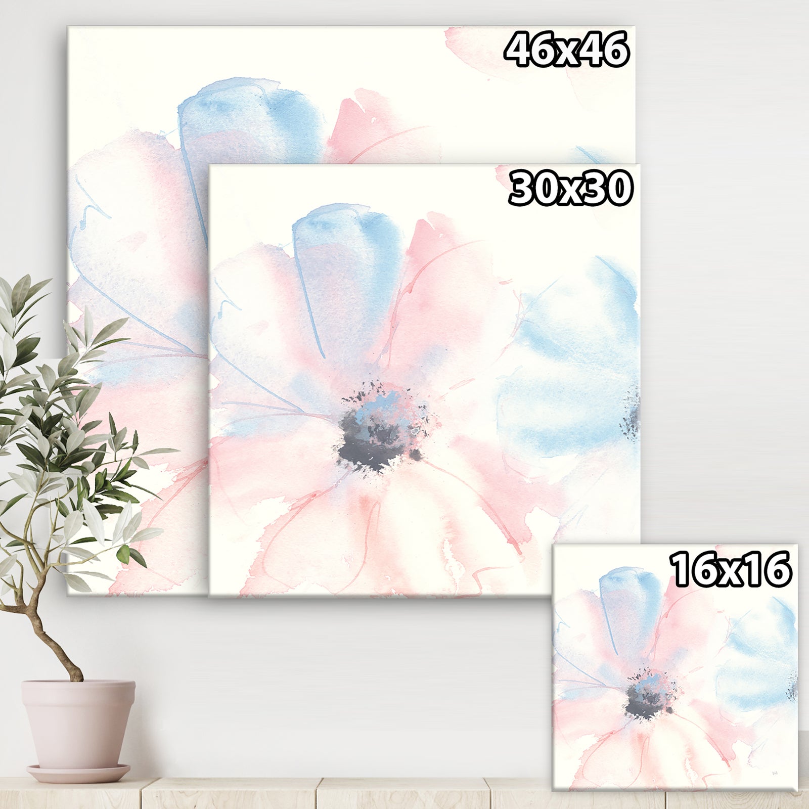 Pink Shabby Floral I - Shabby Chic Gallery-wrapped Canvas
