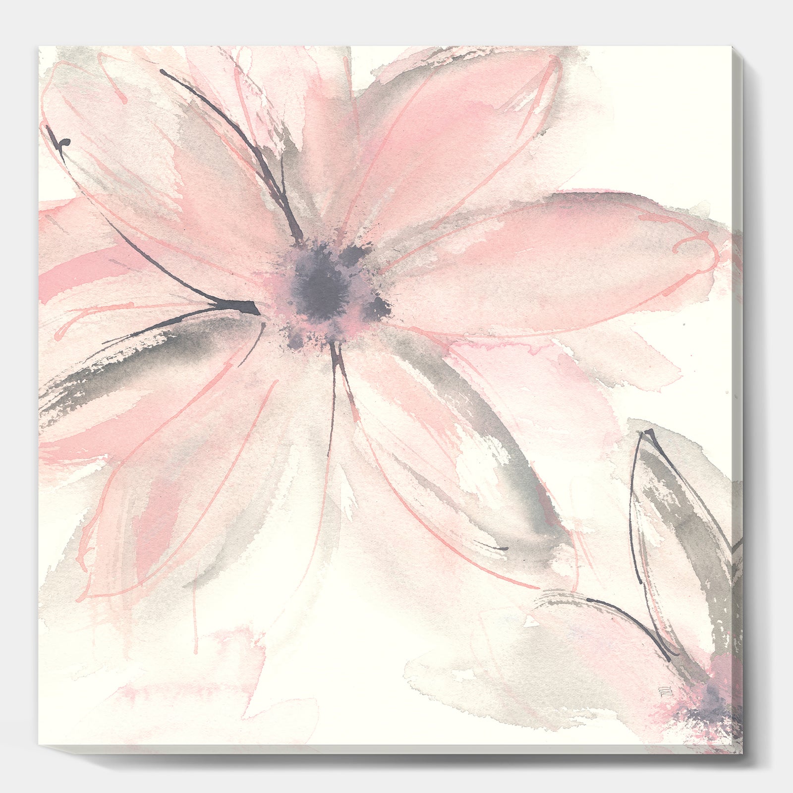 Pink Shabby Floral II - Shabby Chic Canvas Artwork
