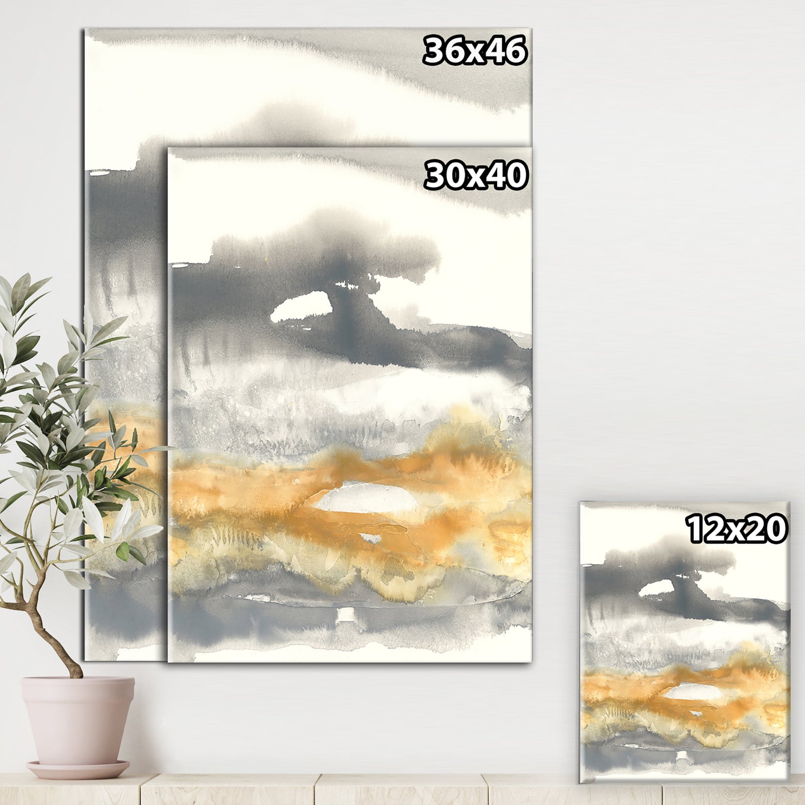 Gold Glamour Direction I - Modern & Contemporary Canvas Art