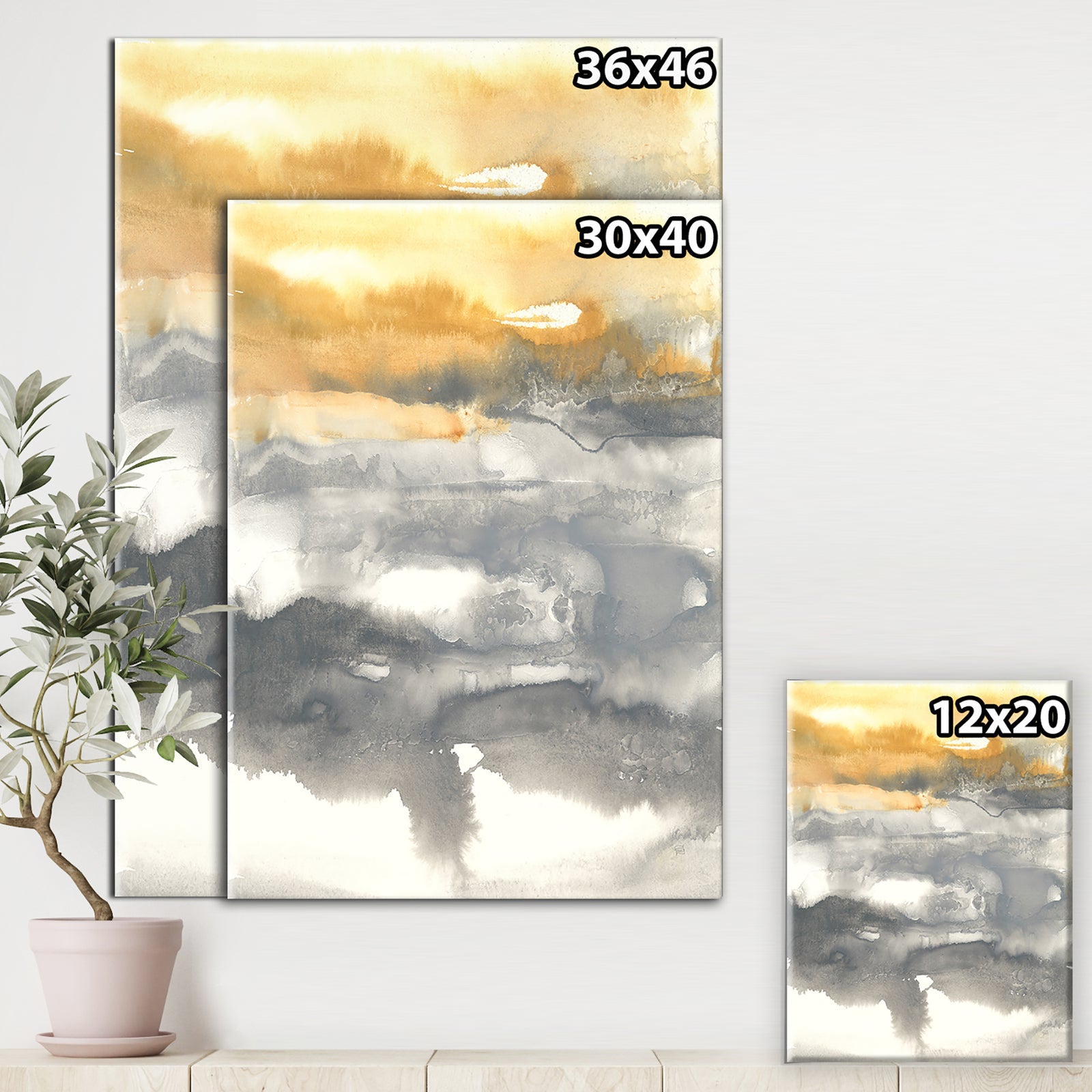 Gold Glamour Direction II - Modern & Contemporary Premium Canvas Wall Art