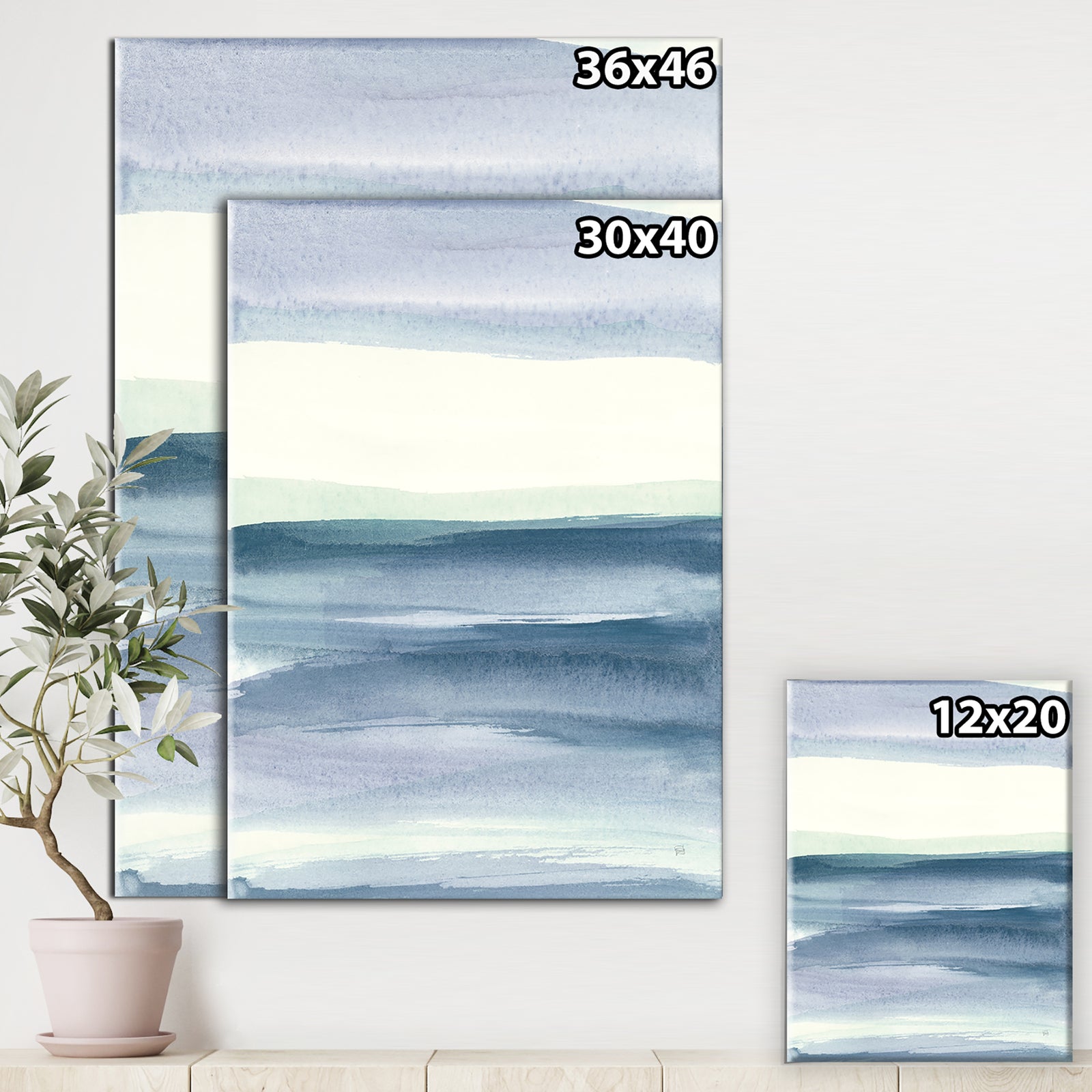 Mint Indigo Dawn I - Farmhouse Canvas Art