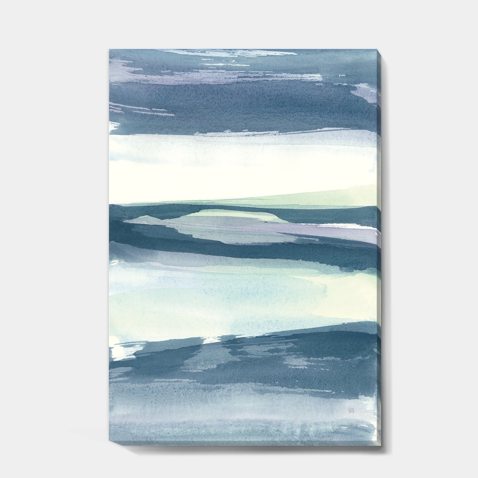 Mint Indigo Dawn II - Farmhouse Premium Canvas Wall Art