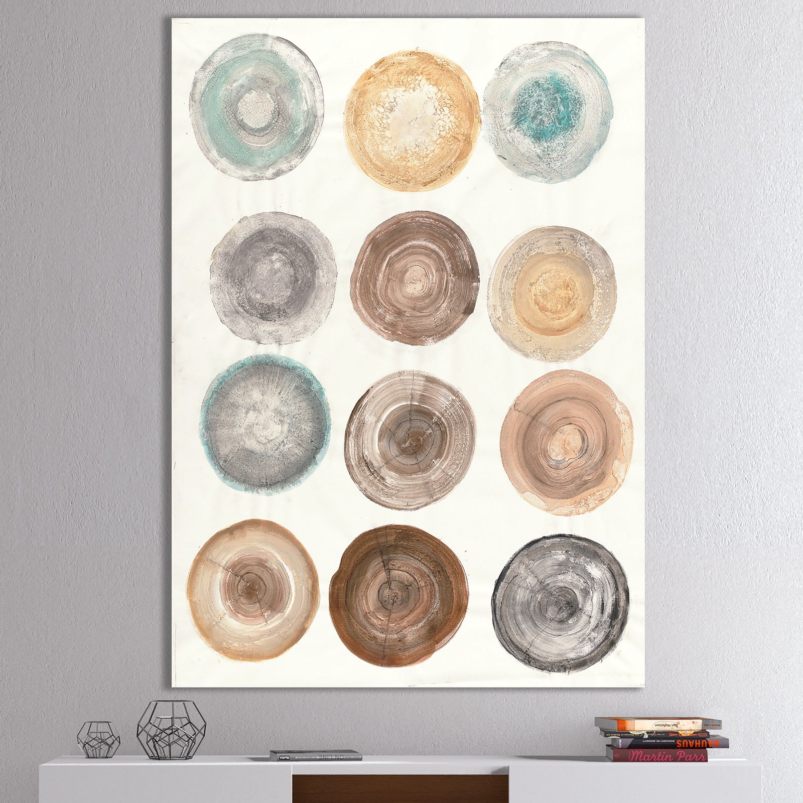 Geometric Cream Circles - Modern & Contemporary Canvas Art