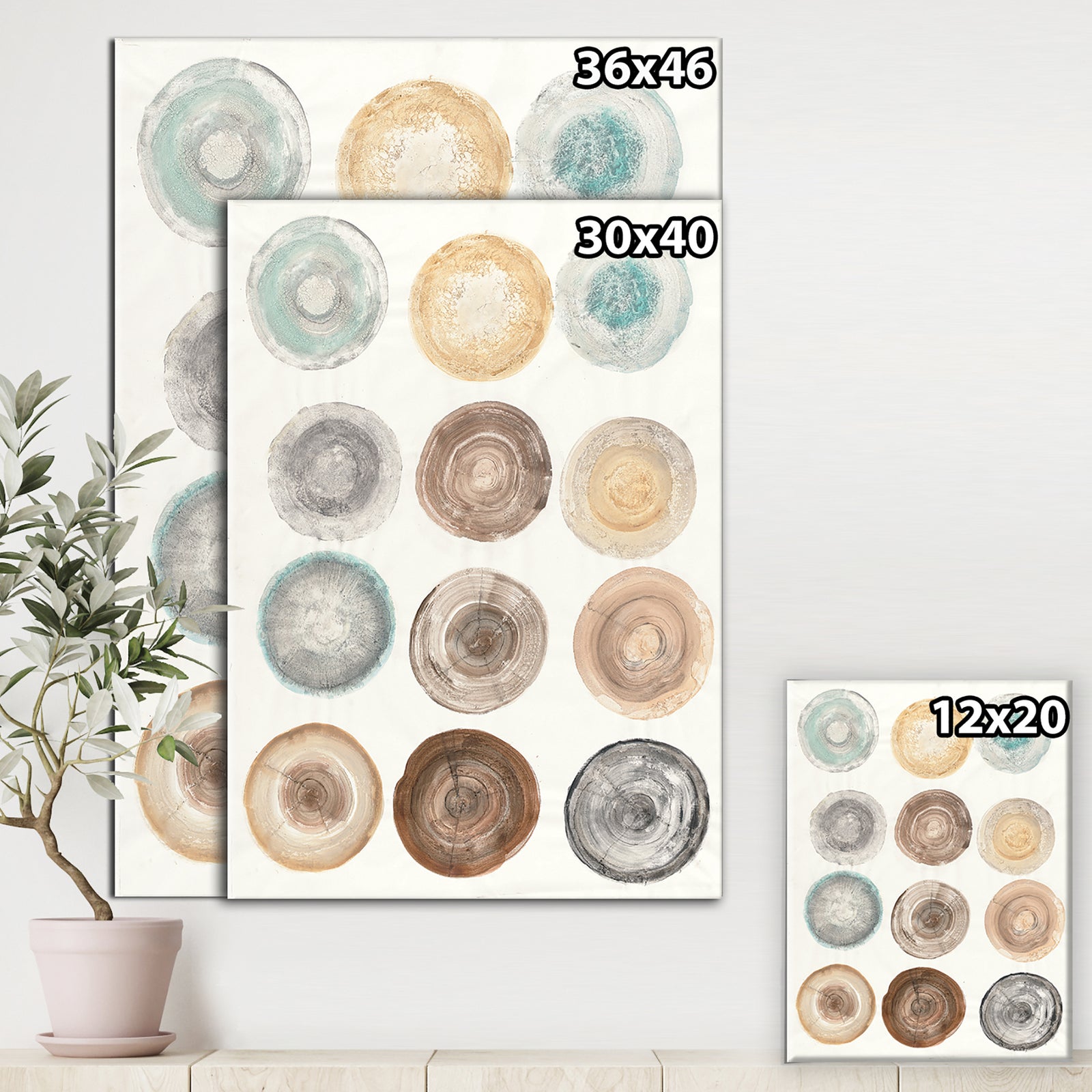 Geometric Cream Circles - Modern & Contemporary Canvas Art