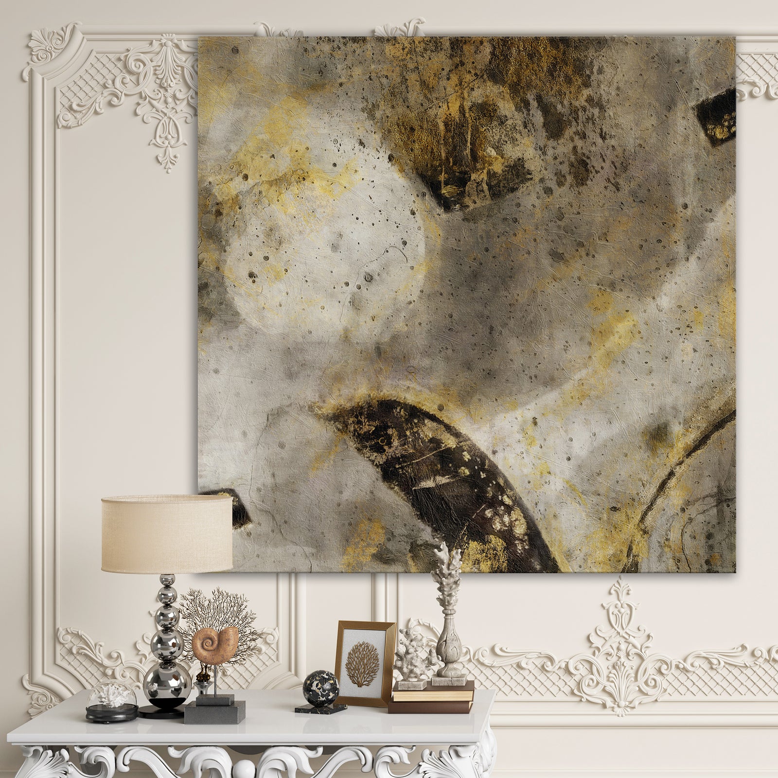 Glam Gold Desert Neutral - Modern & Contemporary Premium Canvas Wall Art
