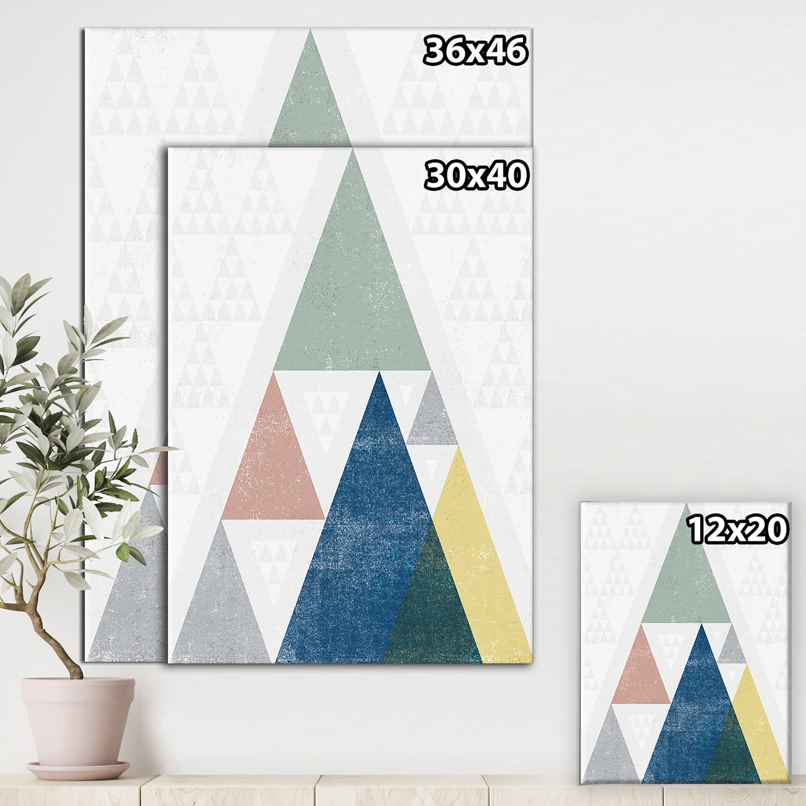 Geometrical Composition Triangles I - Modern & Transitional Canvas Art