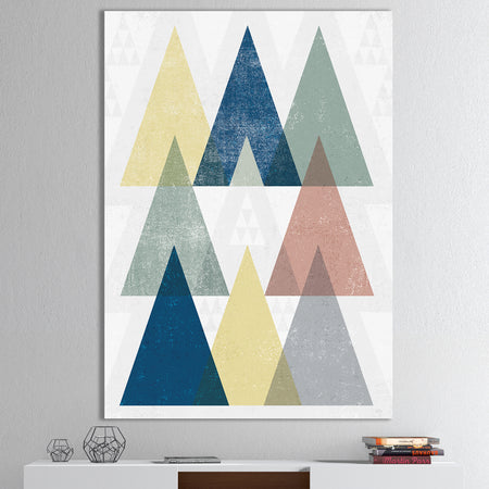 Geometrical Composition Triangles II - Modern & Transitional Premium Canvas Wall Art