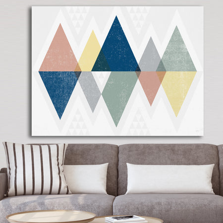 Geometrical Composition Triangles III - Modern & Transitional Gallery-wrapped Canvas