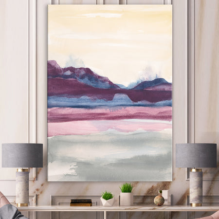 Shabby Watercolor on Purple I - Shabby Chic Canvas Artwork