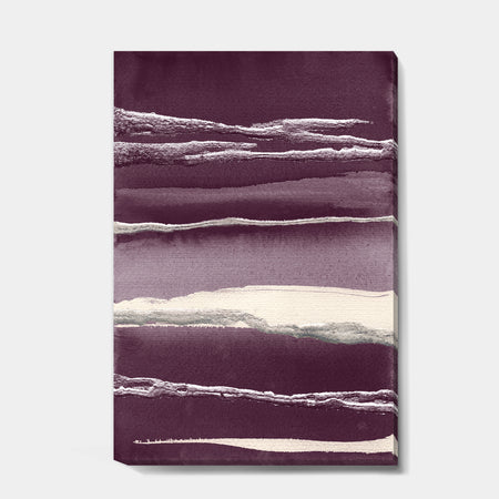 Shabby Watercolor on Purple IV - Shabby Chic Gallery-wrapped Canvas