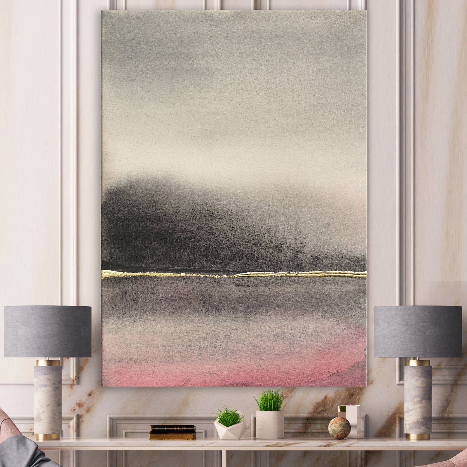 Pink Shabby Storm I - Shabby Chic Canvas Art