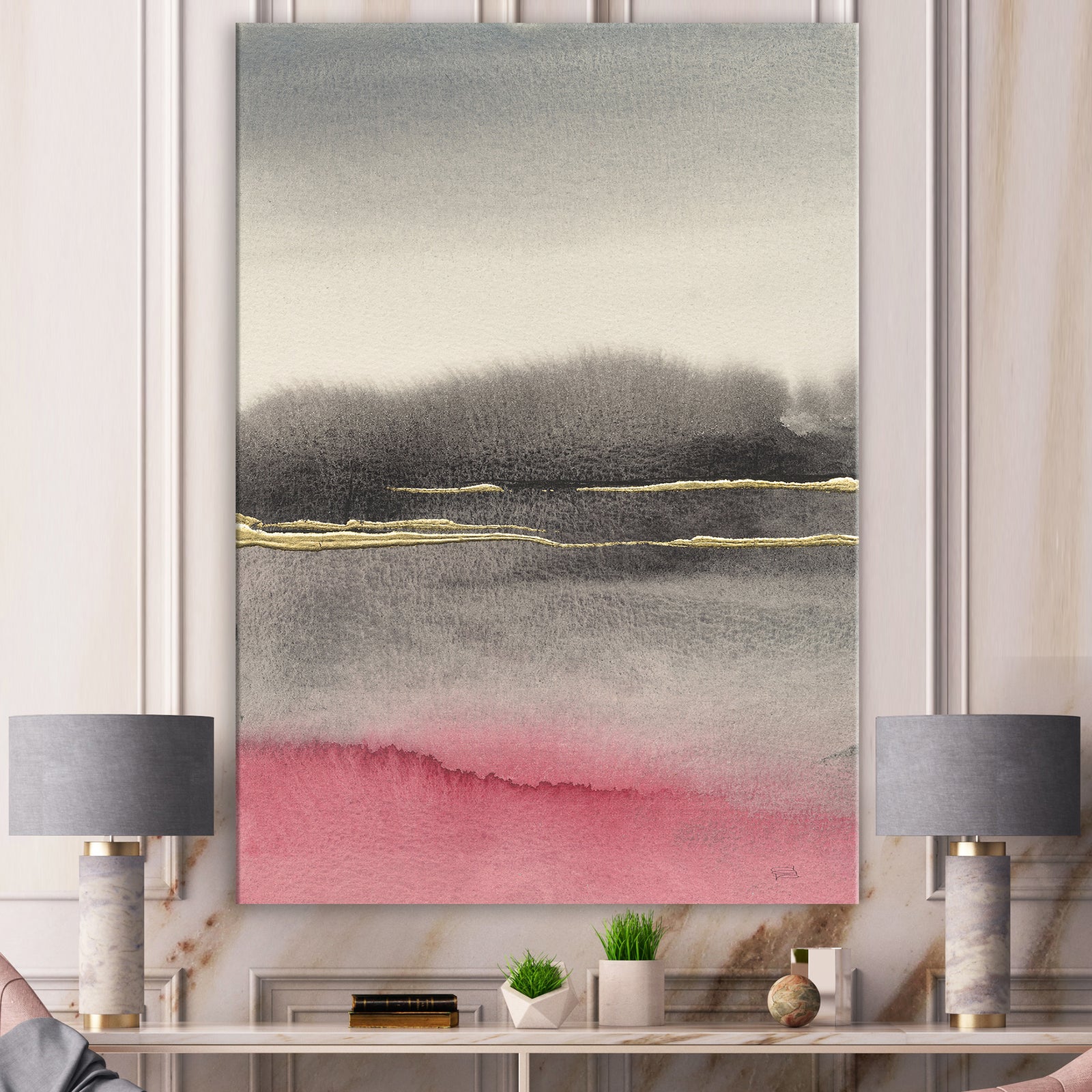 Pink Shabby Storm II - Shabby Chic Premium Canvas Wall Art