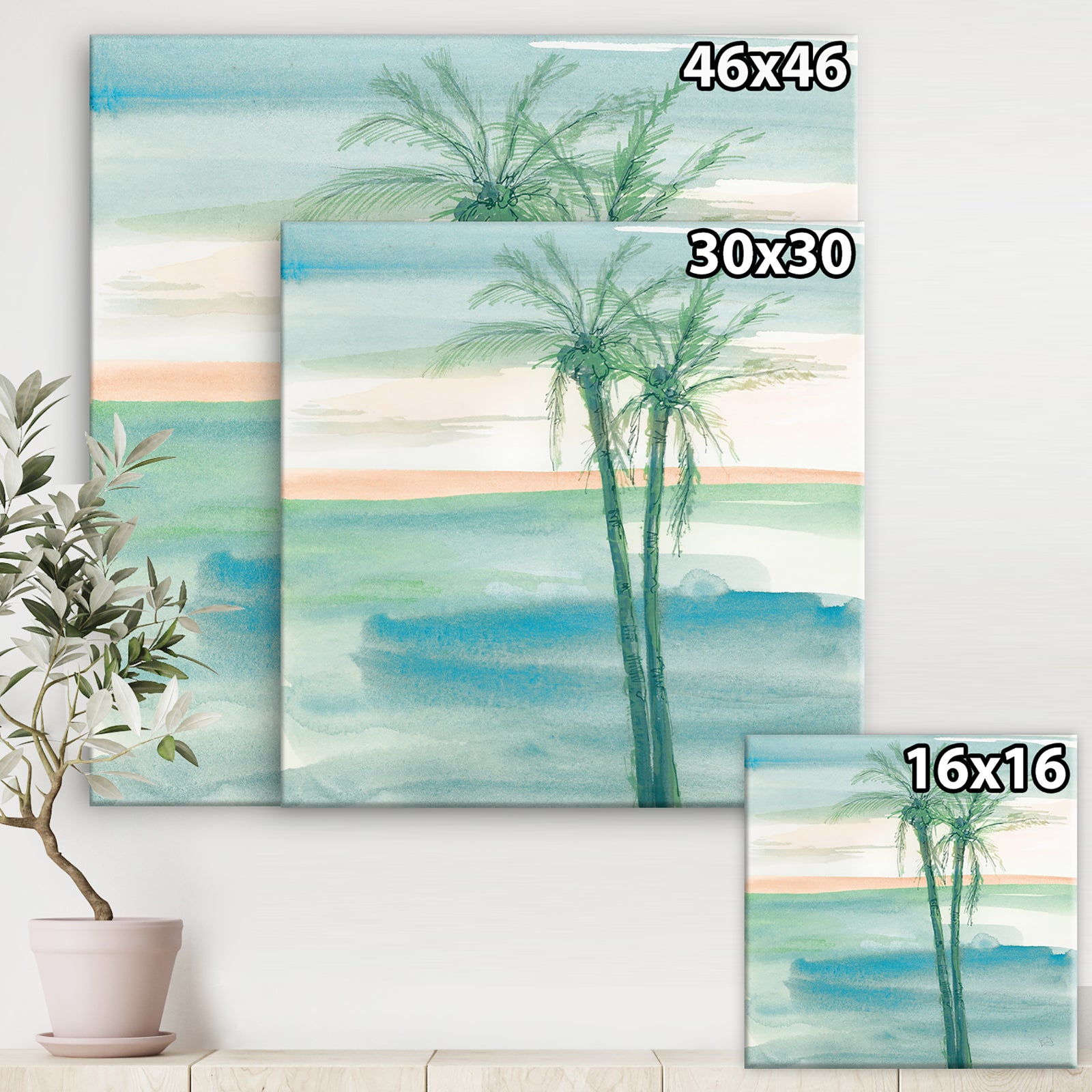 Peaceful Dusk II Tropical - Tropical Canvas Art