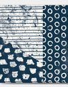 Indigo striples and Tile - Modern & Transitional Gallery-wrapped Canvas