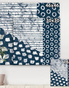 Indigo striples and Tile - Modern & Transitional Gallery-wrapped Canvas